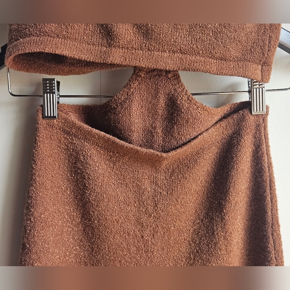 Lulus Brown Cutout Midi Sweater Dress in Women's M - Picture 12 of 16